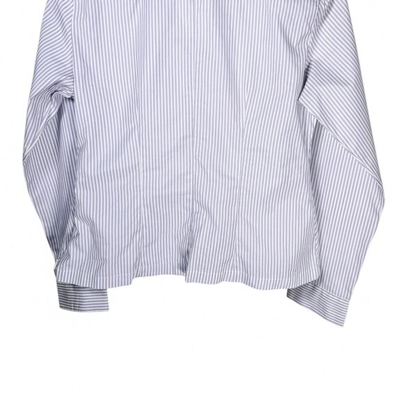 Talbots Women's Blouse 6P Blue White Striped Faux Wrap V-Neck Crop Top NWT * - Picture 8 of 9